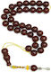 Roloi Komboloi Worry Beads with 33 Beads Made of Mastic Length 42cm Brown