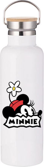 Μπουκάλι Θερμός Mickey Mouse 750ml Bamboo Λευκό