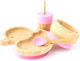 Eco Rascals Eco Rascals Baby- und Kinder-Essgeschirr aus Bamboo mit Rutschfester Beigen Basis 4 Stück