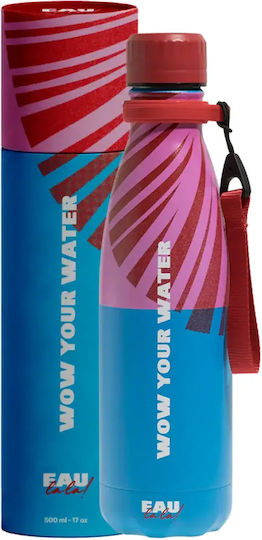Eau Lala Stainless Steel Thermos Bottle BPA Free 500ml Red with Handle