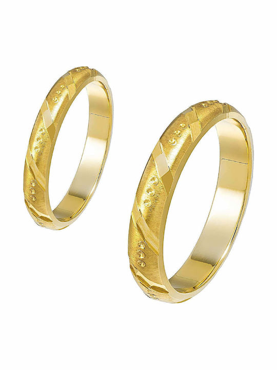 Ioannis Kosmima Set Wedding Rings From Yellow Gold 9K