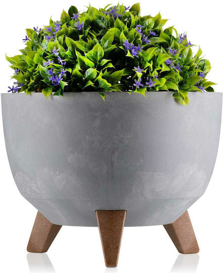 HowHomely Beton-Blumentopf Grau 29x18cm