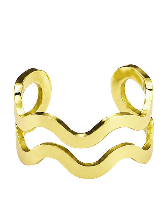Theodora's Jewellery Σκουλαρίκια Cuff από Ατσάλι Επιχρυσωμένα