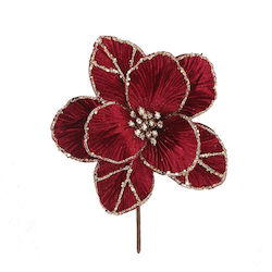 Coronita De Crăciun Floare De Catifea Magnolia Burgundy 25x25cm 26358-ax843