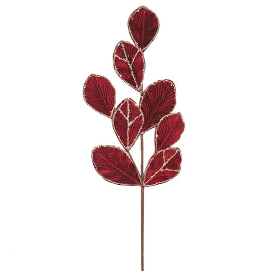 Christmas Branch Magnolia Leaves Burgundy 25x80cm 26360-ax845