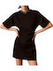 Milano Summer Mini T-Shirt Dress Drape Black