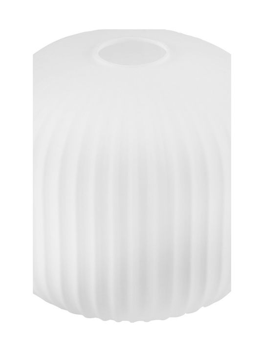 Riffle White Glass Shade Cylinder 20cm