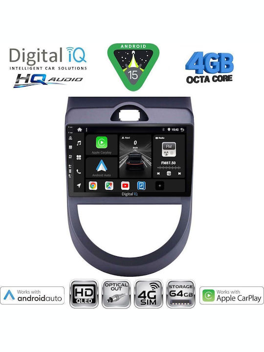 Digital IQ Car Audio System for Kia Soul 2008-2013 (Bluetooth/USB/WiFi/GPS/Apple CarPlay/Android Auto) with 9" Touch Screen