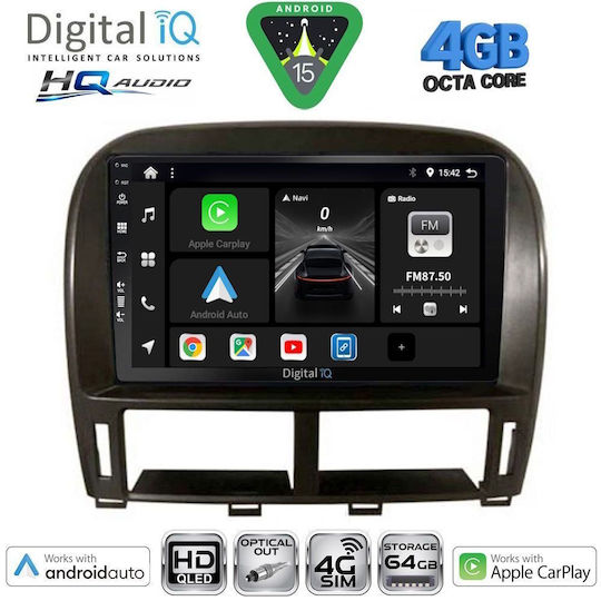Digital IQ Car Audio System for Jaguar XF Lexus LS 2000-2006 Bluetooth USB WiFi GPS Apple CarPlay Android Auto with 9" Touch Screen