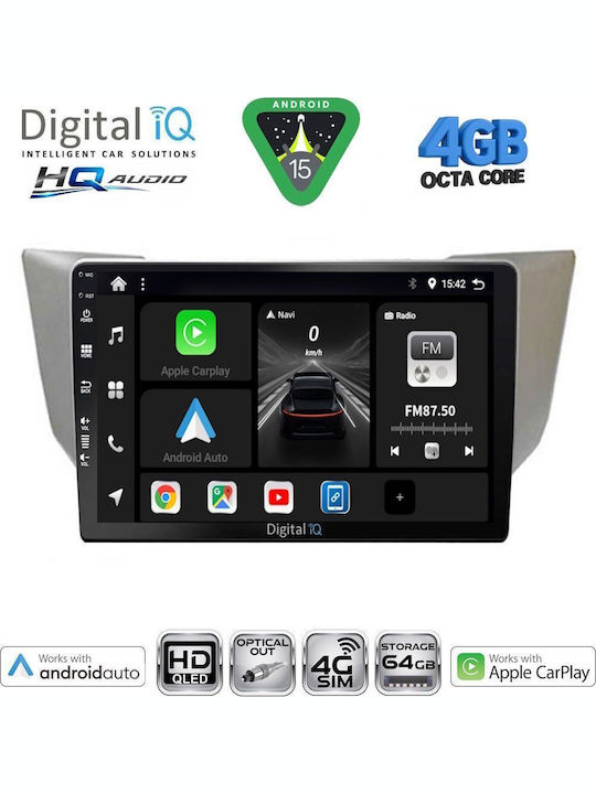 Digital IQ Car Audio System for Lexus RX300 2003-2008 Bluetooth USB WiFi GPS Apple CarPlay Android Auto with 10" Touch Screen