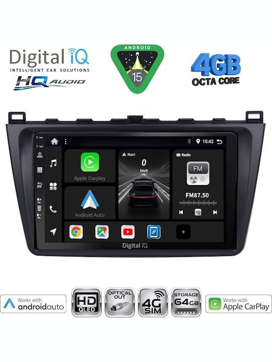 Digital IQ Car Audio System for Mazda 6 2008-2012 (Bluetooth/USB/WiFi/GPS/Apple CarPlay/Android Auto) with 9" Touch Screen