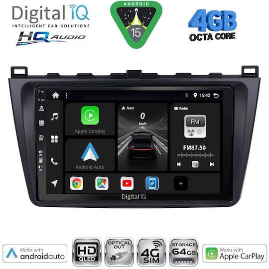 Digital IQ Car Audio System for Mazda 6 2008-2012 (Bluetooth/USB/WiFi/GPS/Apple CarPlay/Android Auto) with 9" Touch Screen