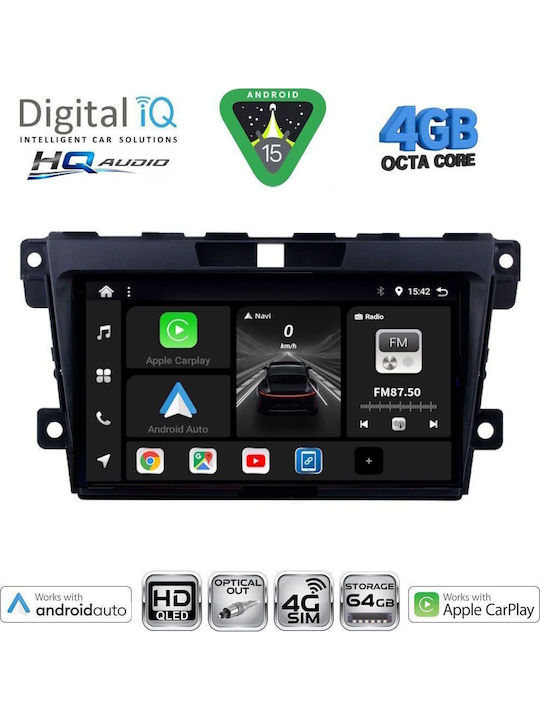 Digital IQ Car Audio System for Mazda CX-7 2006-2012 (Bluetooth/USB/WiFi/GPS/Apple CarPlay/Android Auto) with 9" Touch Screen
