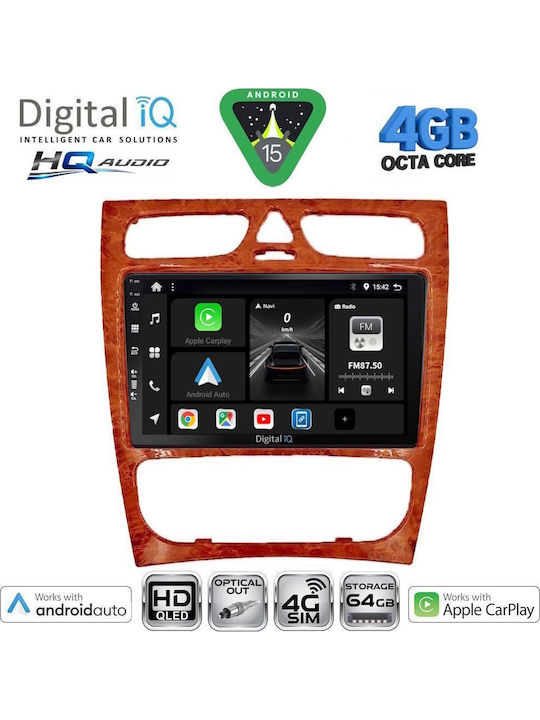 Digital IQ Car Audio System for Mercedes-Benz C Class 1999-2004 Bluetooth USB WiFi GPS Apple CarPlay Android Auto with 9" Touch Screen