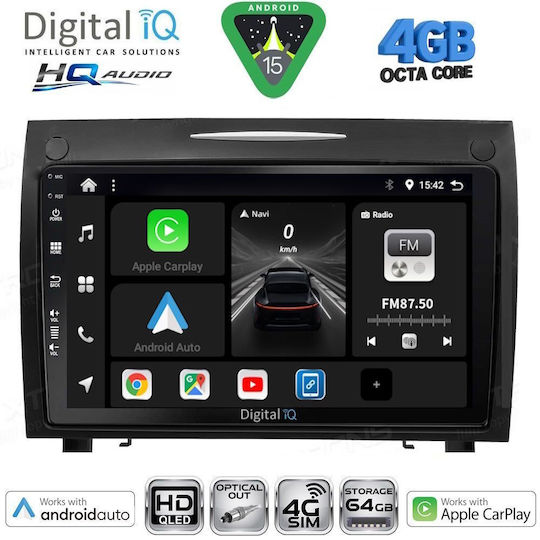 Digital IQ Car Audio System for Mercedes-Benz SLK 2004-2010 Bluetooth USB WiFi GPS Apple CarPlay Android Auto with 9" Touch Screen
