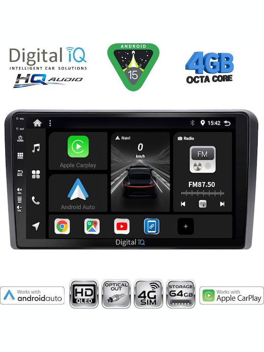 Digital IQ Car Audio System for Mitsubishi L200 2020-2023 Bluetooth USB WiFi GPS Apple CarPlay Android Auto with 9" Touch Screen