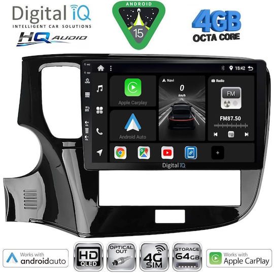 Digital IQ Автомобилна Аудио Система за Mitsubishi Outlander 2020-2022 (Bluetooth/USB/Вграден Wi-Fi /GPS/Apple CarPlay/Android Auto) с Touch Screen 10"