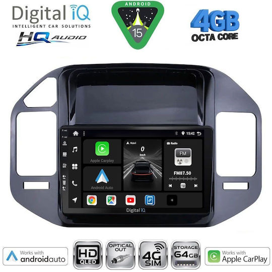 Digital IQ Car Audio System for Mitsubishi Pajero 1999-2006 Bluetooth USB WiFi GPS Apple CarPlay Android Auto with 9" Touch Screen