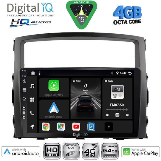 Digital IQ Ηχοσύστημα Αυτοκινήτου για Mitsubishi Pajero 2006-2013 (Bluetooth/USB/WiFi/GPS/Apple-Carplay/Android-Auto) με Οθόνη Αφής 9"