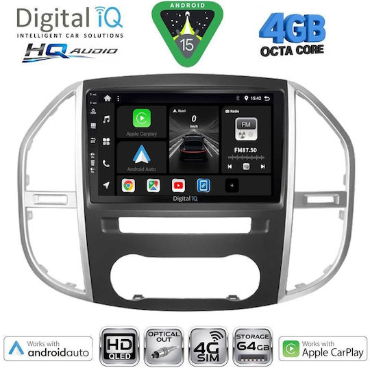 Digital IQ Ηχοσύστημα Αυτοκινήτου για Mercedes-Benz Vito / Viano 2015 (Bluetooth/USB/WiFi/GPS/Apple-Carplay/Android-Auto) με Οθόνη Αφής 10"