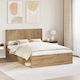 vidaXL Wooden Bed Headboard Brown 126.5x100cm