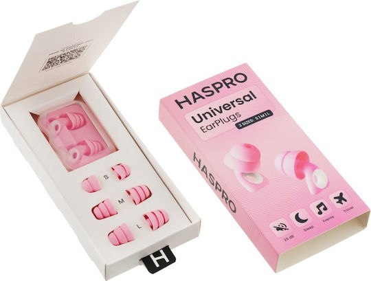 Haspro Ωτοασπίδες Σιλικόνης σε Ροζ Χρώμα 2τμχ