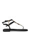 Damen Flache Sandalen Schwarz