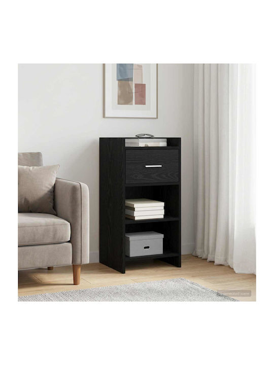 Office Cabinet Made of Wood and Metal Black Oak 40x36x80cm