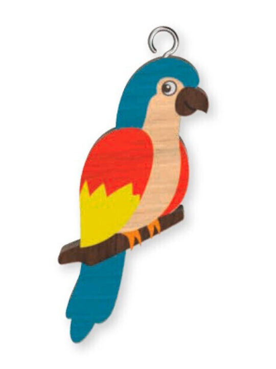 Handmade Wooden Green Keychain Charm