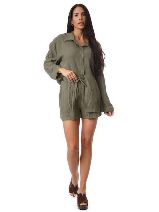 Silia D Women's Set With Khaki Shorts