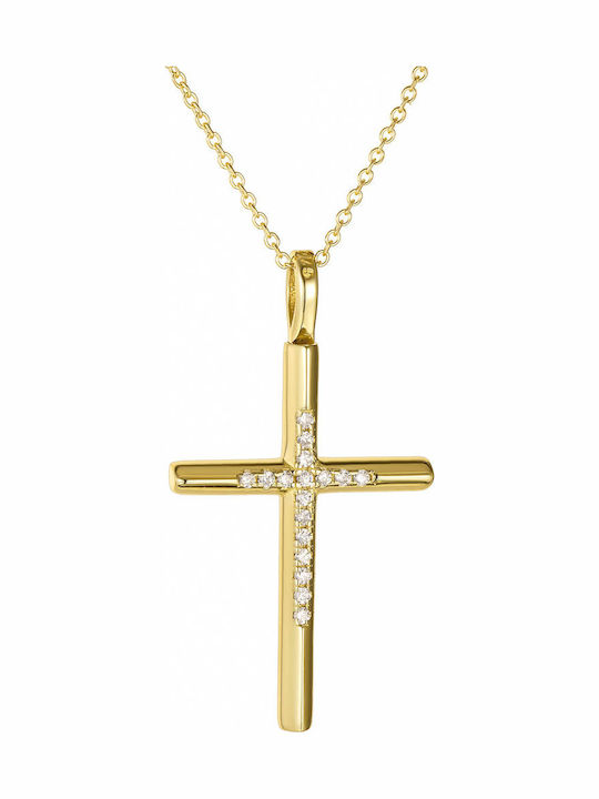 Kritsimis Vergoldeter Kreuz 9K mit Kette