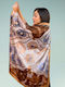 Kalfas Luxury Silk Pure Silk Shawl Women's Silk Brown
