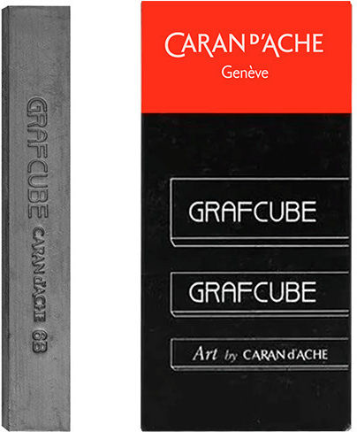 Caran D'ache Καρβουνο Ζωγραφικης Πλακε 15mm 6b Graphite Grafcube 3 Τεμαχια