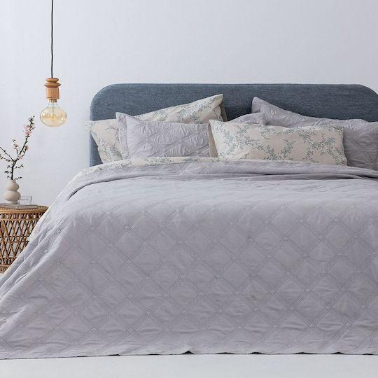 Palamaiki Σετ Κουβερλί Υπέρδιπλο Silver 220x240cm 3τμχ