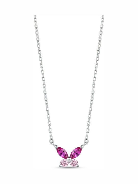 Halskette mit Schmetterling-Design aus Silber
