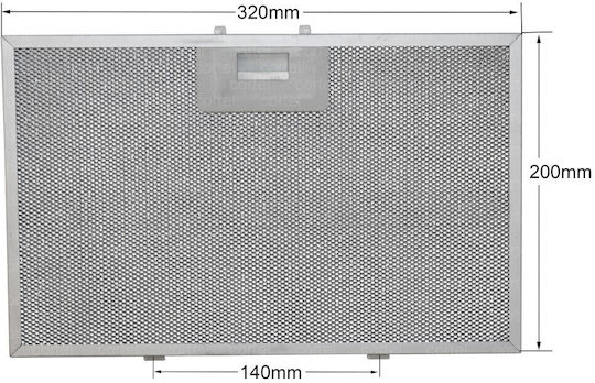 Μεταλλικό Φίλτρο Απορροφητήρα Bosch Siemens 32 X 20cm Πλαίσιο
