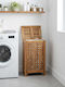 vidaXL Wooden Laundry Basket Set with Cap 35x25x60cm Brown