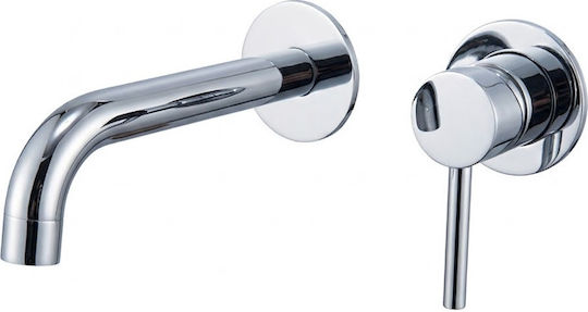 Mixer & Mundstück-Set Eingebaute Wasserhähne für Waschbecken Grau