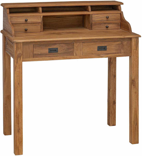 Desk Made of Solid Wood Natural with Metal Legs 89.5x49.5x100 cm