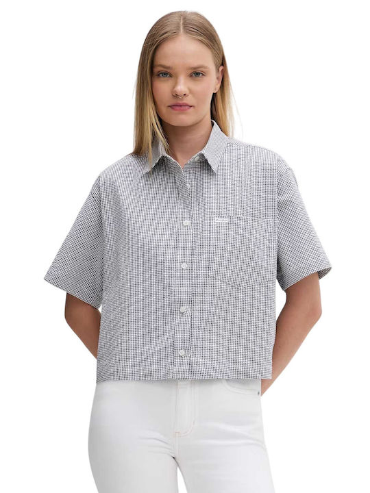Guess Long Sleeve Women's Denim Shirt Black/White