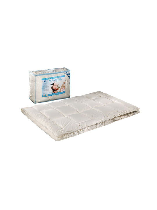 AMW Πάπλωμα Μονό με Γέμιση Microfiber 160x200εκ. Ecru