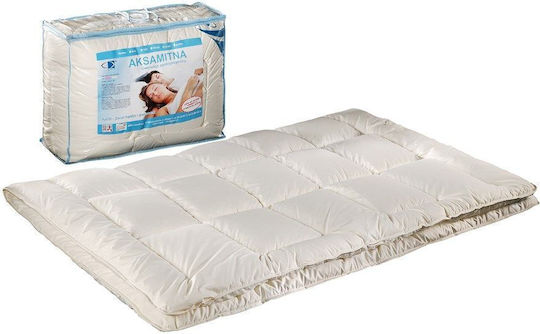 AMW Πάπλωμα Διπλό με Γέμιση Microfiber 200x220εκ. Ecru
