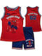 Kids Set with Shorts Summer 2 Pieces Red Spiderman Rescue