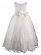 Mädchenkleid Satin Beige