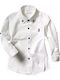 Kids Solid Long-Sleeved Denim White Shirt