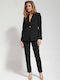 Tresor Damen Tailliertes Schwarz Blazer