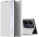 Tel1 Xiaomi Poco C65 Xiaomi Redmi 13C 4G 5G Side Electroplated Adsorption Book Case Silver