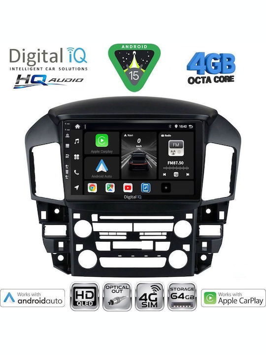Digital IQ Car Audio System for Lexus RX300 1998-2003 with Bluetooth USB Wi-Fi GPS Apple CarPlay 9 Inch Touch Screen DIGITAL IQ BXK 19344 CPAA