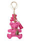 Ecarla Leather Keychain Bear Fuchsia Brl357