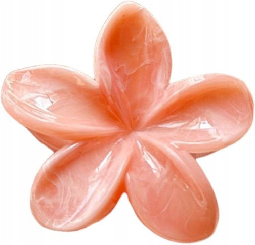 Ecarla Hair Clip-clasp Marble Flower Orange Sp400